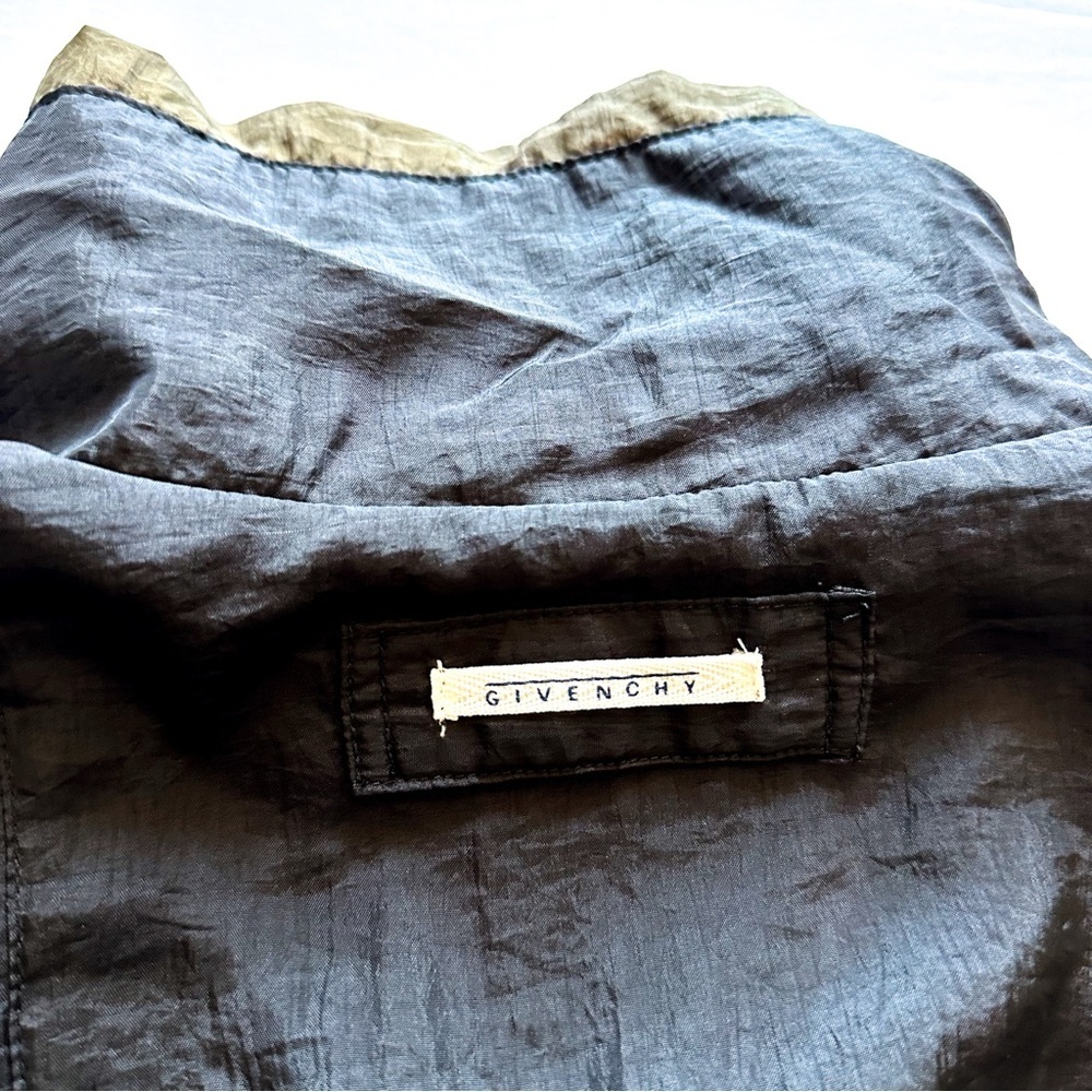 Vintage Givenchy Logo Bomber Windbreaker Jacket Olive & Navy L - Picture 13 of 16